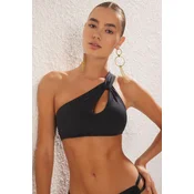 Trendyol Black*001 Straight Strappy Bikini Top