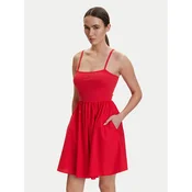 Tommy Jeans Poletna obleka DW0DW22352 Rdeča Slim Fit