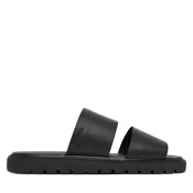 Natikači Calvin Klein Sq Molded Sandal Db Lth HM0HM02234 Črna