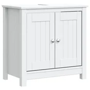 Vidaxl Kopalniška omarica BERG bela 60x34x59 cm trdna borovina
