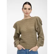 Khaki womens sweater with ruffles ORSAY - Womens