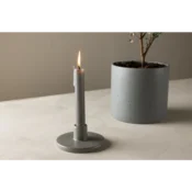 Venture Design Sveča Bette 12x5 cm siva, kamnito posodje