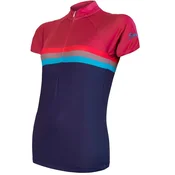 Sensor Cyklo Summer Stripe dámský dres kr.rukáv modrá/lilla
