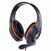 Gembird Stereo slušalke z mikrofonom, za igre, 1 x 3,5 mm miniJack, ščetine z oranžnim trakom