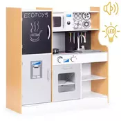 Eco Toys Decija kuhinja sa zvukom i LED tablom za pisanje, Metalni dodaci, 3+ godine