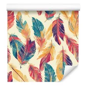 Boho kremna in koralna tapeta za dnevno sobo in spalnico 50x1000 cm