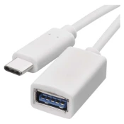 Kabel USB-A/USB-C, 3.0 OTG, podatki, 15 cm, bela