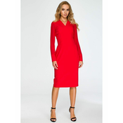 Style Ženska midi obleka Ishigune S136 rdeča XXL