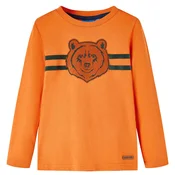 vidaXL Otroška majica z dolgimi rokavi temno oranžna 140, (21037415)