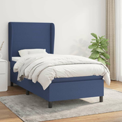 Greatstore Box spring postelja z vzmetnico modra 100x200 cm blago