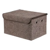 Autronic Košara za police Shelf basket - fabric with lid, gray color (DT3012 GREY-L)