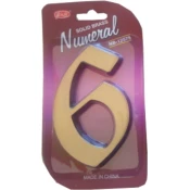 Številka fasadnega sijaja 6 v bronasti barvi s premerom 125 mm. Bronasta