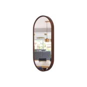 shumee Stensko ogledalo za kopalnico, ovalno, oreh, 80x38, elegantno