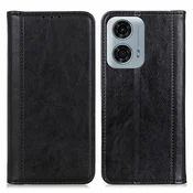 GS Ovitek za Motorola Moto G04/G24/G24 Power, usnjeni, črne barve