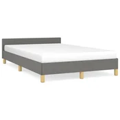 Vidaxl Posteljni okvir brez vzmetnice temno siva 120x190 cm blago