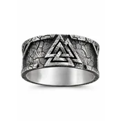 REYTEL Prstan VALKNUT. RUNES srebrna