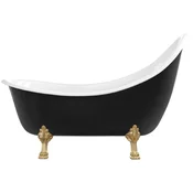Casa Padrino Art Nouveau bathtub black/white/gold 180 cm - Freestanding retro style bathtub