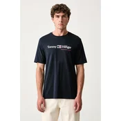 TOMMY HILFIGER Majica Brand Love nočno modra / rdeča / bela