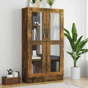 Vitrina boja dimljenog hrasta 82,5 x 30,5 x 185,5 cm drvena