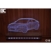 Black Cut 3D Lampa Bela
