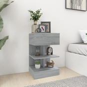 Vidaxl Nočna omarica siva sonoma 40x35x65 cm konstruiran les