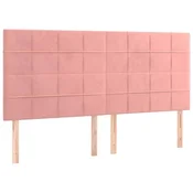 Vidaxl Vzglavje postelje roza 180x5x118/128 cm žamet