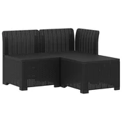 Sofa za vrt za 3 osobe sa izgledom rattan PP Antracit
