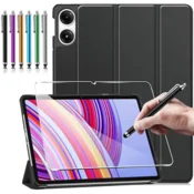 GS Komplet ovitka + kaljeno steklo + 6x pisalo za Xiaomi Redmi Pad Pro, Smartcase, črn
