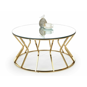 Stolic za kavu Houston 1502 Zlatna, 46cm, Staklo, Krug
