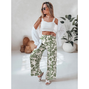 Spodnie damskie wide leg w kwiaty LOVEGARDEN zielone Dstreet