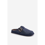 Comfortable mens slippers with Inblu buckle blue