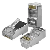 Qoltec Priključek RJ45 CAT6 FTP, pozlačen (100 kosov)