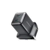 slomart Omrežni polnilnik Joyroom JR-TCG17 45W 2 x USB-C (UK vtič) - črn