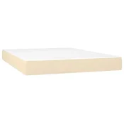 Vidaxl Vzmetnica z žepkasto vzmetjo srednje trdote krem 140x200x20 cm blago