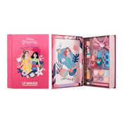 Lip Smacker Disney Princess Magic Book Tin Set balzam za usne 3,4 g + krema za posvjetljivanje 6 x 0,25 g + lak za nokte 2 x 4,25 ml + ruž za usne 1,25 g + aplikator + kopca za kosu + odvajac za prste + limena kutija