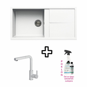 Sudoper SHR Unico 480 + slavina C02 Bianco