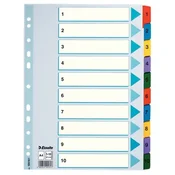 shumee Esselte kartonski razdelilnik A4 Mylar, indeksiran 1-10 /10 kartic/ 100161