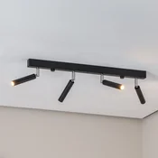 SOLLUX LIGHTING Stropni reflektor Nicanor, črn/krom, 60 cm, 4-kraki - Dnevna soba/jedilnica - črna, krom - Kovina