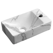 MARGITHA keramični umivalnik 38x22cm, odprtina za pipo na desni strani, carrara - Bela - 38x10x22 cm - Sapho - SMALL - 24 - Keramika - Pravokotnik - 380 - 100 - 220 - 14