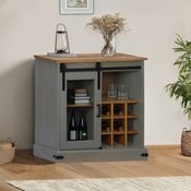 Komoda HALDEN s kliznim vratima siva 80x40x80 cm puno drvo