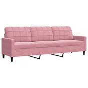vidaXL vidaXL Kavč trosed roza 210 cm žamet, (21256007)