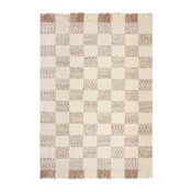 Kremno bela/naravna ročno tkana preproga iz mešanice volne 120x170 cm Eric Checkboard – Flair Rugs