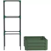 Homestar Dvignjena vrtna greda z mrežo 61x61x140 cm zelena