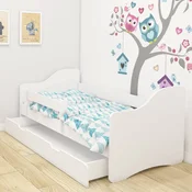 Djecji krevet ACMA III bez motiva, bocna bijela + ladica 180x80 cm