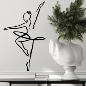 Opviq Zidna dekoracija Ballerina 1, 70x0.15x42 cm, 1.5 mm, Crna