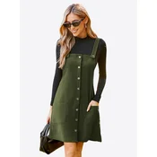 Cupshe Obleka Corduroy zelena