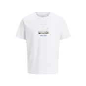 JACK & JONES Majica JORFREDERIKSBERG modra/svetlo siva/bela