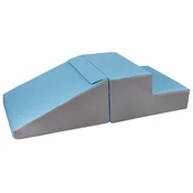 slomart Mini tobogan komplet 2 velikih penjenih blokov (barva: bela, svetlo modra, siva)