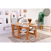 Hanah home Set trpezarijski sto i 4 trpezarijske stolice Cheri 4S Hrast-Krem