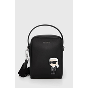Usnjena torbica za pas Karl Lagerfeld črna barva